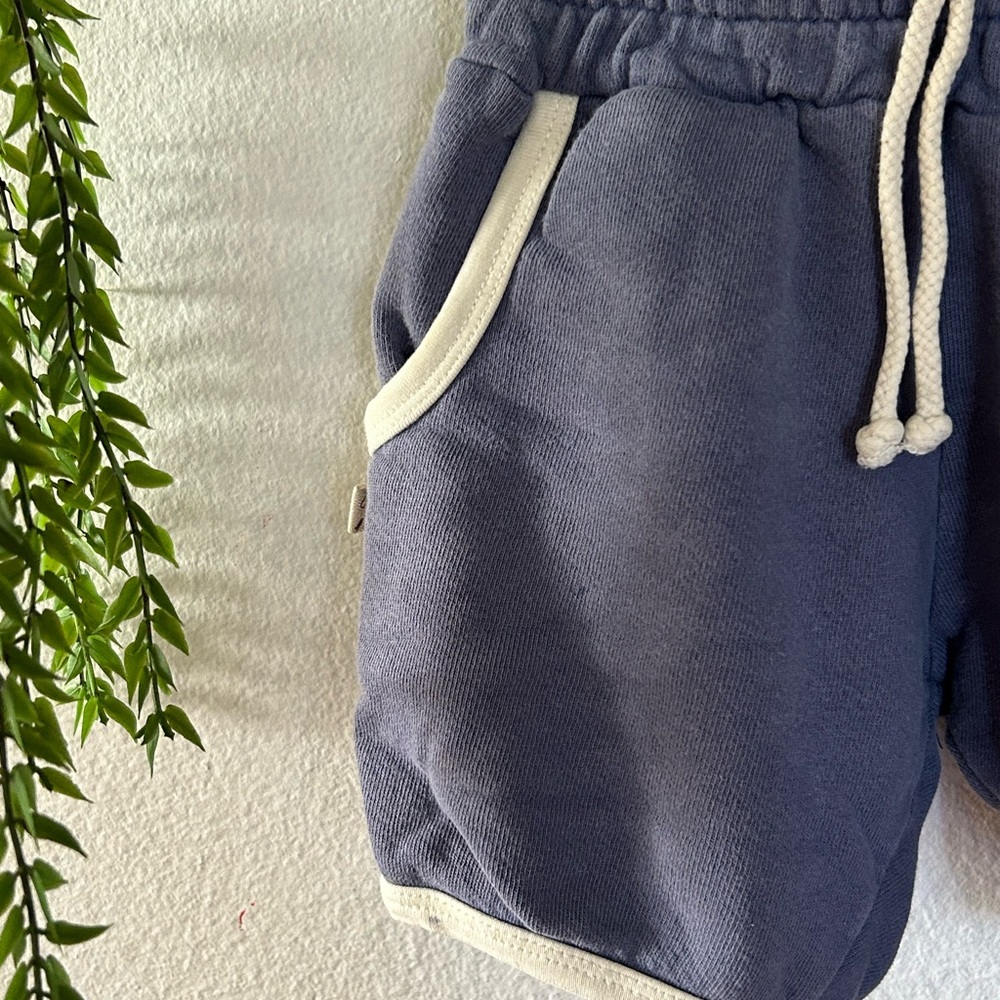 Childhoods Clothing Company retro Navy shorts, curved hems, thick terry cloth 5 - Picture 2 of 7
